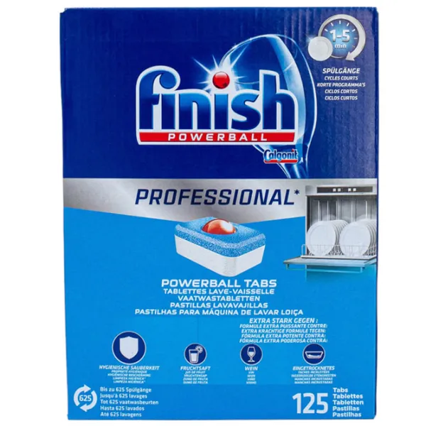 Capsule FINISH Powerball Professional 125 tab comprimate / pentru îndepărtarea resturilor alimentare de pe vase photo 1