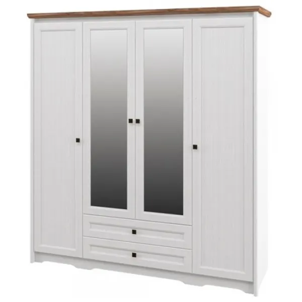 Dulap pentru haine Linear Neman Tivoli 204 x 63 x 220 / PAL / Alb Structurat photo 1