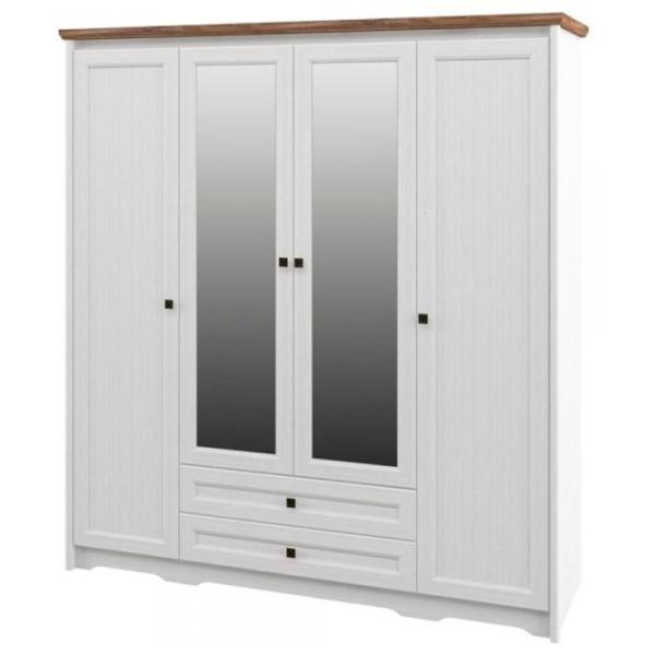 Dulap pentru haine Linear Neman Tivoli 204 x 63 x 220 / PAL / Alb Structurat photo 1