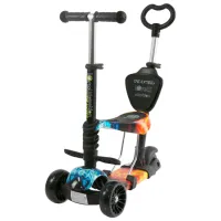 Детский трёхколёсный самокат Lorelli Draxter (10390140018) 20 кг/ Черный