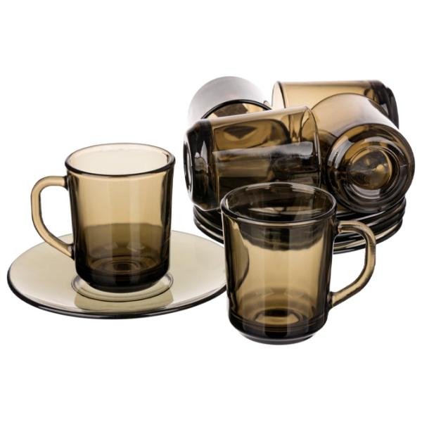 Set de căni Glass Ink Basilico Sticlă/ Smoky clear photo 1