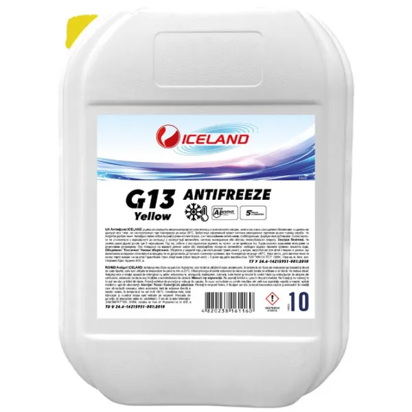 Антифриз Iceland Yellow G13 66132 10 л Желтый photo 1
