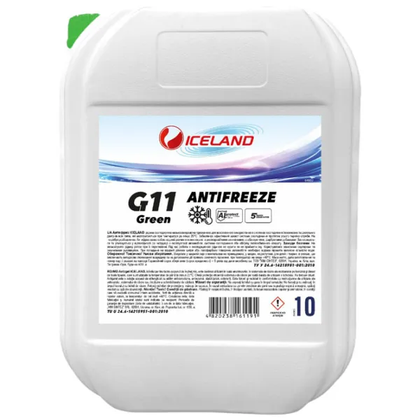 Антифриз Iceland Green G11 66126 10 л Зелёный photo 1 Антифриз Iceland Green G11 66126 10 л Зелёный photo 1