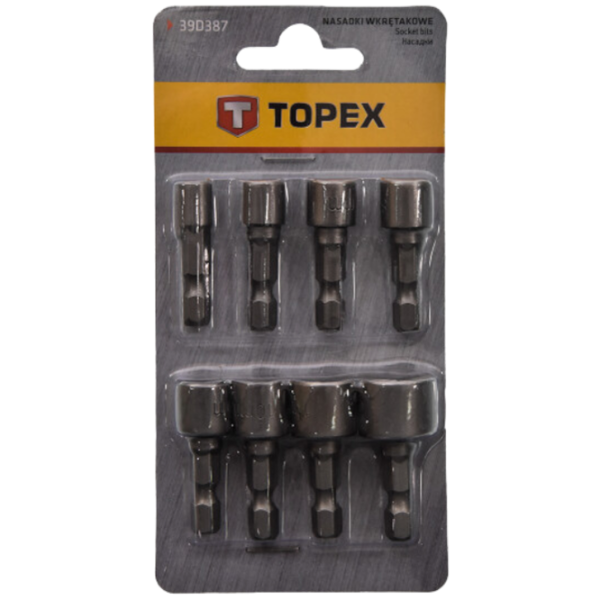 Набор бит Topex 39D387 Количество в наборе - 8 photo 1 Набор бит Topex 39D387 Количество в наборе - 8 photo 1