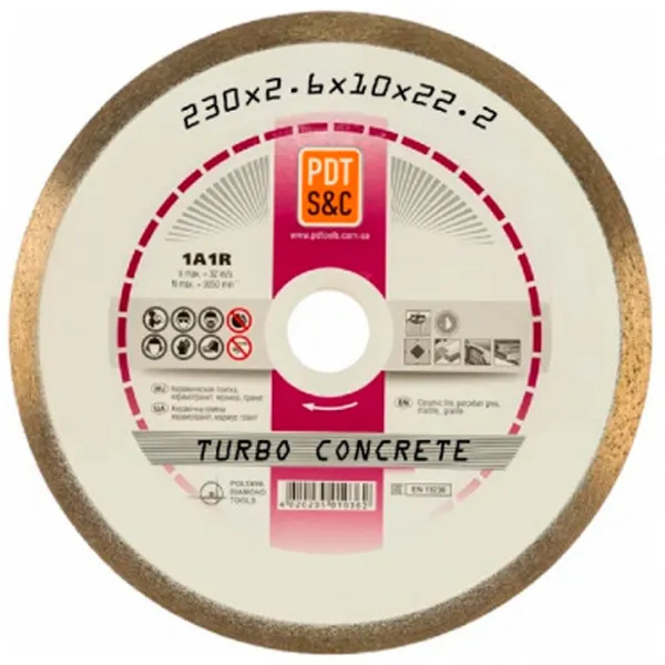 Диск алмазный сплошной PDT 810600TCRTu1A1R  photo 1