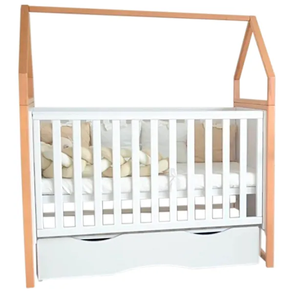 Pat pentru copii Miracolo Domik 0 luni -/ Natural Wood photo 1 Pat pentru copii Miracolo Domik 0 luni -/ Natural Wood photo 1