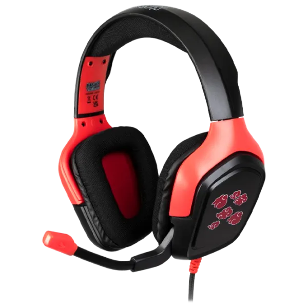 Căști Konix Naruto Red Black Cu fir/ Gaming photo 1