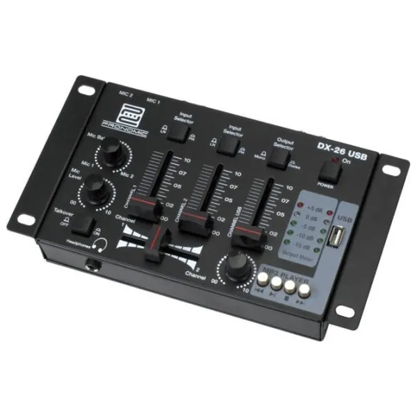 Миксер Aналоговый Pronomic DX-26 USB DJ-Mixer активный / 20 Гц - 20 кГц / Черный photo 1