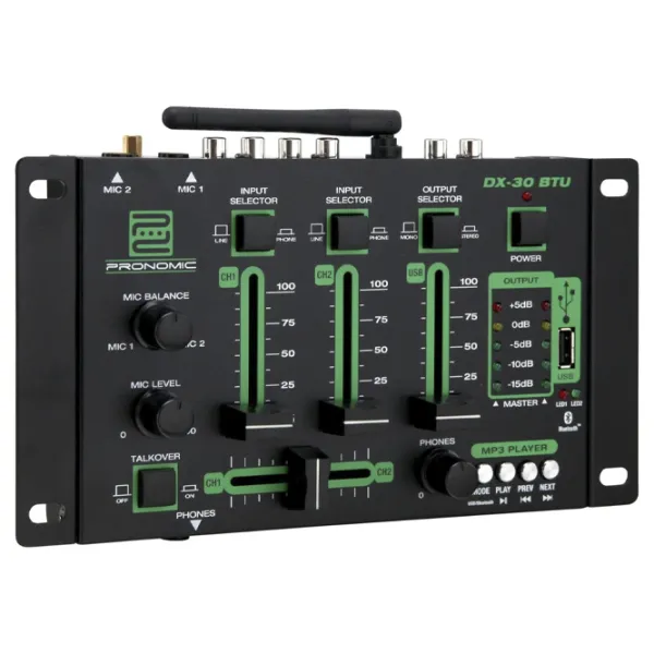 Миксер Aналоговый Pronomic DX-30 BTU DJ активный / 20 Гц - 20 кГц / Черный photo 1