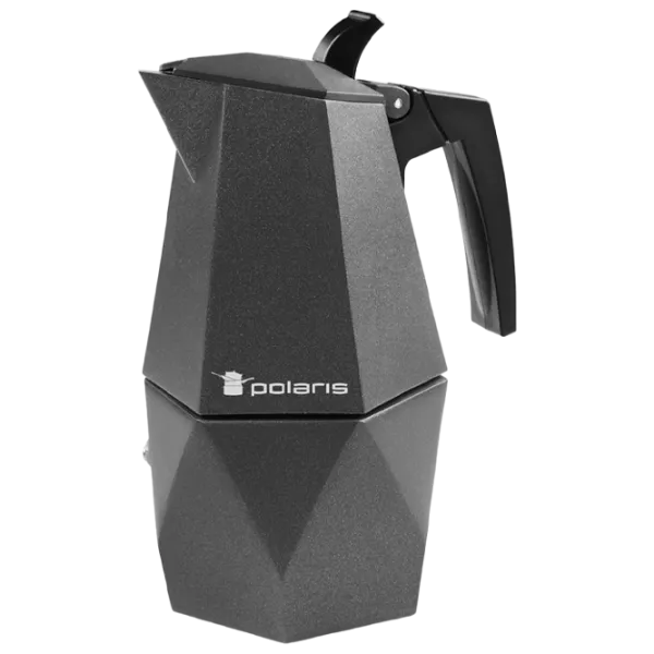 Гейзерная кофеварка Polaris Kontur-4C 0.3л / Алюминий / Черный photo 1