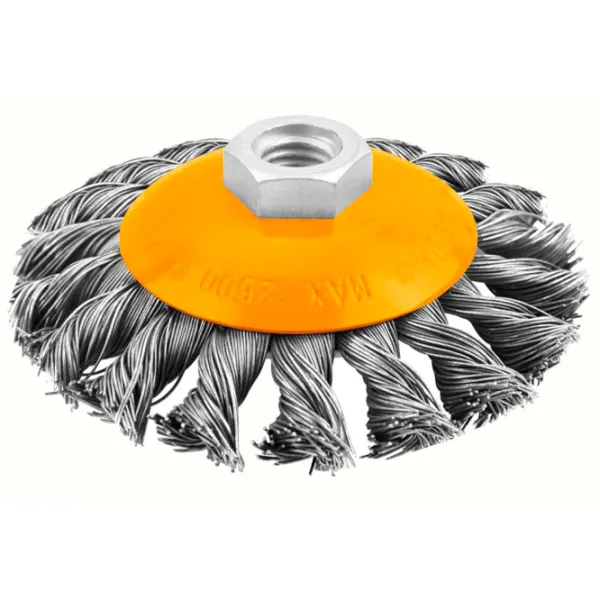 Perie disc din sârmă răsucită Tolsen 77629 100 mm photo 1 Perie disc din sârmă răsucită Tolsen 77629 100 mm photo 1