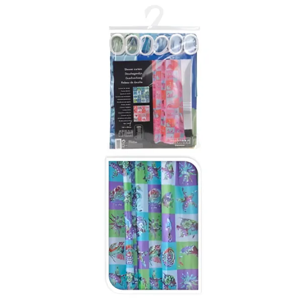 Perdea de duș Bathroom Solutions Animals 180 x 180 cm/ Poliester/ Multicolor photo 1