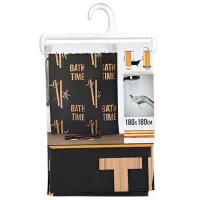 Шторка для ванной Tendance Bath Time 180 x 180 см/ PEVA/ Черный