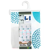 Шторка для ванной Tendance Circle 200 x 180 см/ Полиэстер/ Белый