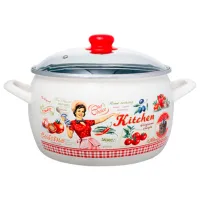 Кастрюля Metalac Kitchen 7.5 л Нержавеющая сталь/ Белый