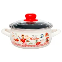 Кастрюля Metalac Kitchen 1.5 л Нержавеющая сталь/ Белый
