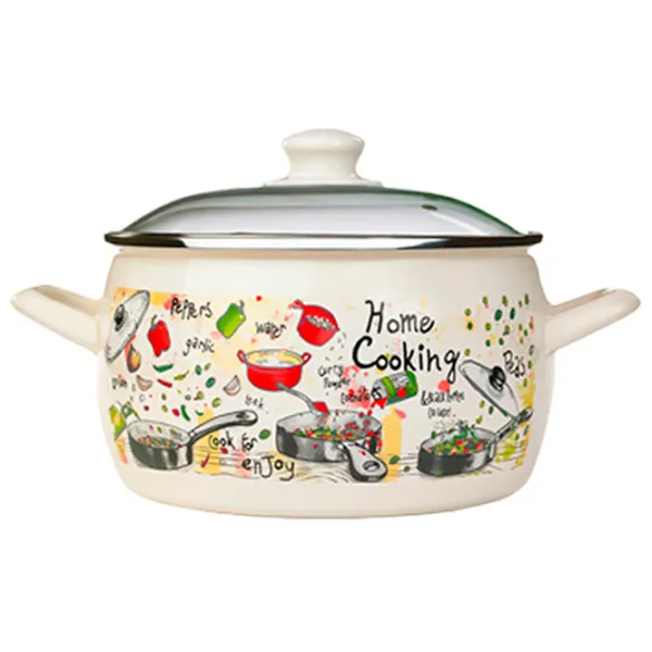 Кастрюля Metalac Gourmet 5.7 л Нержавеющая сталь/ Белый photo 1
