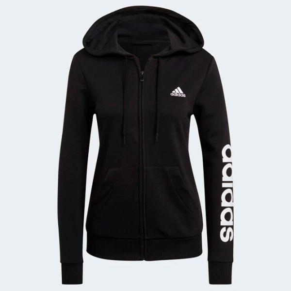 Hanorac pentru femei Adidas Linear French Terry Black photo 1 Hanorac pentru femei Adidas Linear French Terry Black photo 1