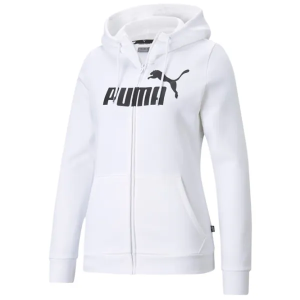 Толстовка для женщин Puma Ess Logo Full-Zip Fl Белый photo 1