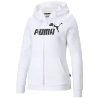 Hanorac pentru femei Puma Ess Logo Full-Zip Fl White