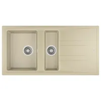 Chiuvetă Teka Stone 60B TG 11/2B 1D 100 x 51 / Piatră artificială / Beige