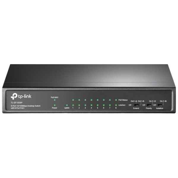 Switch TP-Link TL-SF1009P Black photo 1 Switch TP-Link TL-SF1009P Black photo 1
