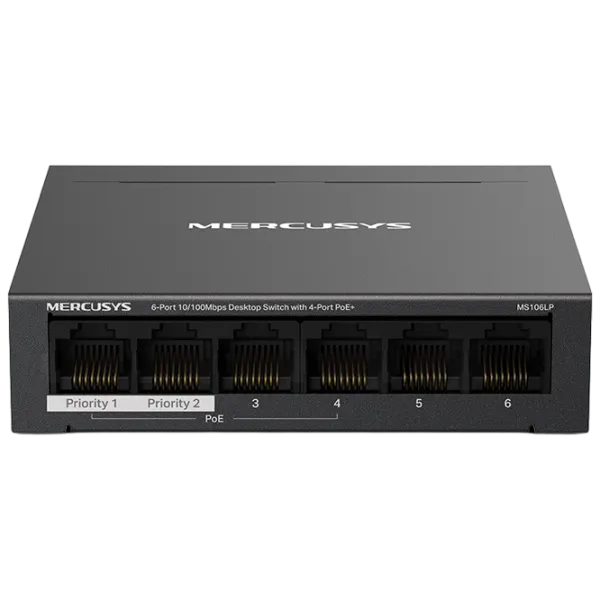 Switch Mercusys MS106LP Black photo 1