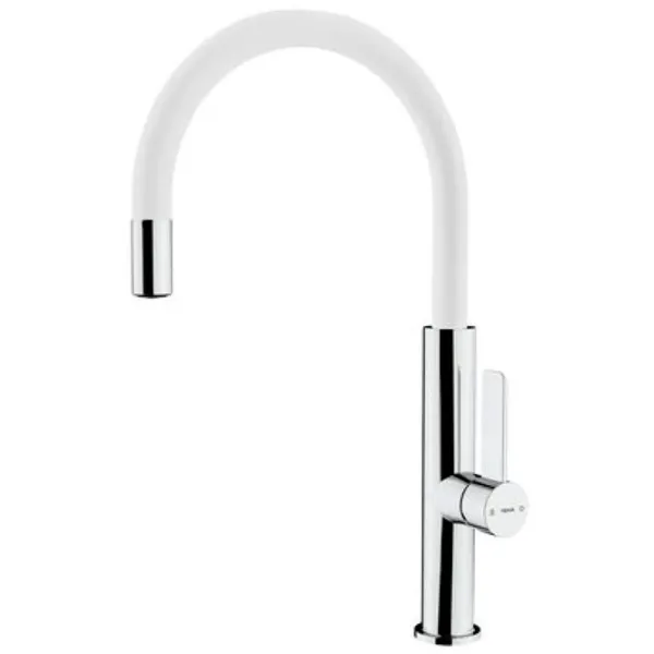 Смеситель для кухни Teka FOT 995 Chrome White Однорычажный/ поворотный/ Латунь/ Хром/ Белый photo 1