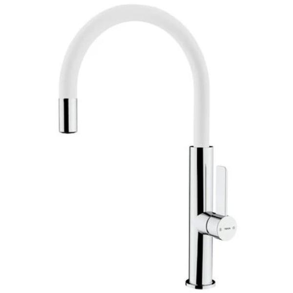 Смеситель для кухни Teka FOT 995 Chrome White Однорычажный/ поворотный/ Латунь/ Хром/ Белый photo 1