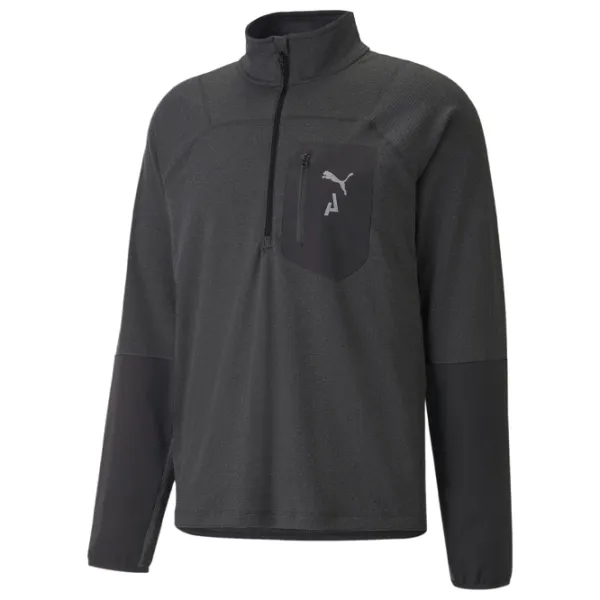 Hanorac pentru bărbați Puma M Seasons Polypropylene Raincell 1|2 Zip Drept/ Black photo 1