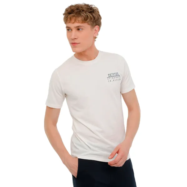 Tricou pentru bărbați Kinetix MR NEST 11SK01 3PR Bumbac/ Ecru photo 1