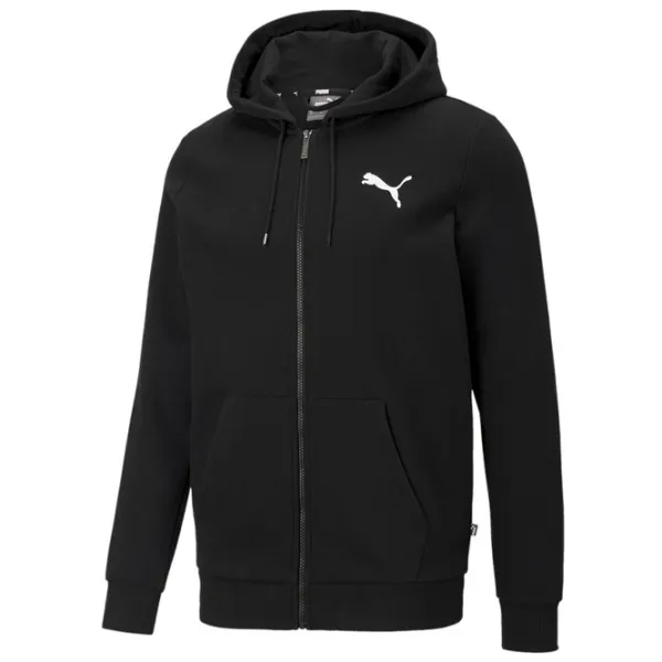 Hanorac pentru bărbați Puma Ess Small Logo Fz Hoodie Fl Drept/ Black photo 1 Hanorac pentru bărbați Puma Ess Small Logo Fz Hoodie Fl Drept/ Black photo 1