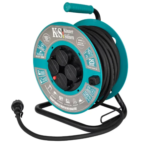 Удлинитель на катушке Könner & Söhnen CR-25M 25 м Черный photo 1