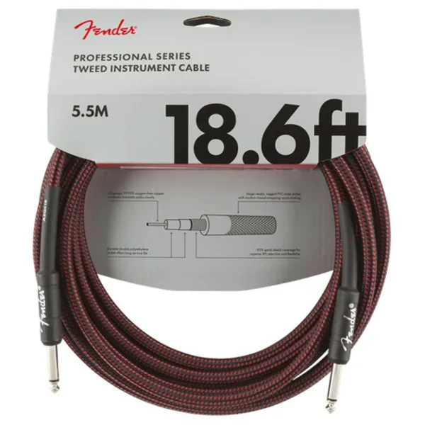 Cablu audio Fender Professional Series Textil/ Red photo 1