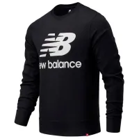 Толстовка для мужчин New Balance Essentials Stacked Logo Crew Прямой/ Черный