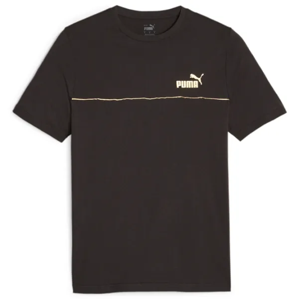 Tricou pentru bărbați Puma Ess+ Minimal Gold Tee 100% bumbac/ Black photo 1