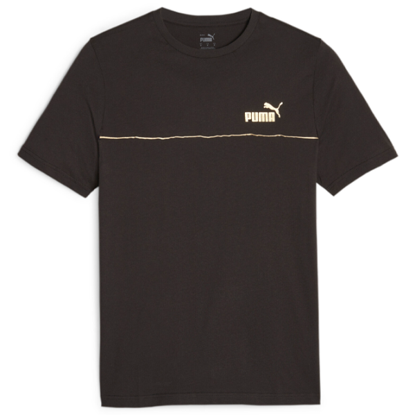 Tricou pentru bărbați Puma Ess+ Minimal Gold Tee 100% bumbac/ Black photo 1