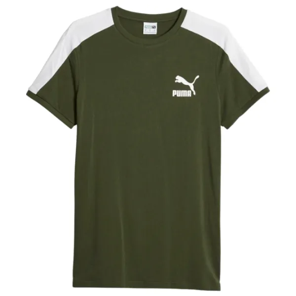 Tricou pentru bărbați Puma T7 Iconic Tee 95% bumbac, 5% elastan/ Green photo 1