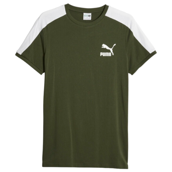 Tricou pentru bărbați Puma T7 Iconic Tee 95% bumbac, 5% elastan/ Green photo 1
