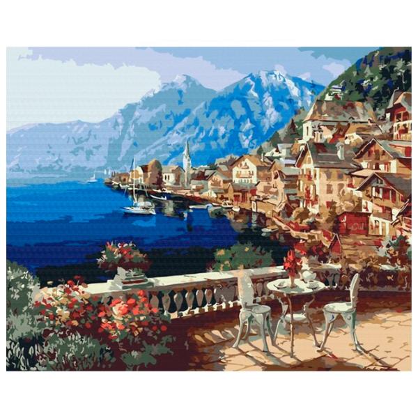 Картина по номерам BrushMe Поселок под Альпами 50 x 40 см/ Горизонтальная photo 1