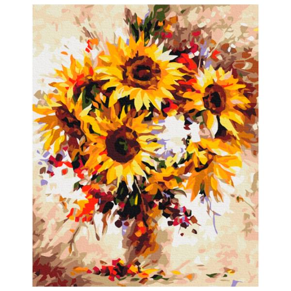 Pictură pe numere BrushMe Pictură cu flori de floarea soarelui 50 x 40 cm/ Verticală photo 1
