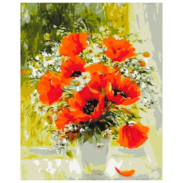 Pictură pe numere BrushMe Buchet de câmp pictat în ulei 50 x 40 cm/ Verticală photo 1