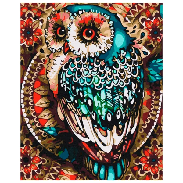 Pictură pe numere BrushMe Bufniță în mozaic multicolor 50 x 40 cm/ Verticală photo 1 Pictură pe numere BrushMe Bufniță în mozaic multicolor 50 x 40 cm/ Verticală photo 1