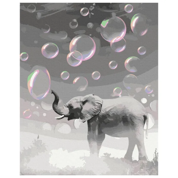 Pictură pe numere BrushMe Elefant visător 50 x 40 cm/ Verticală photo 1