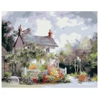 Pictură pe numere BrushMe Suburbie primitoare 50 x 40 cm/ Orizontală