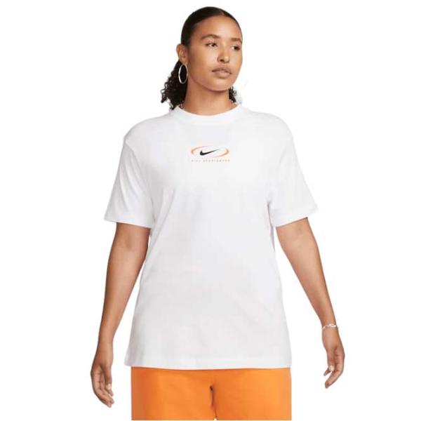 Tricou pentru femei Nike Nsw Tee Bf Prnt Swsh Bumbac/ White photo 1