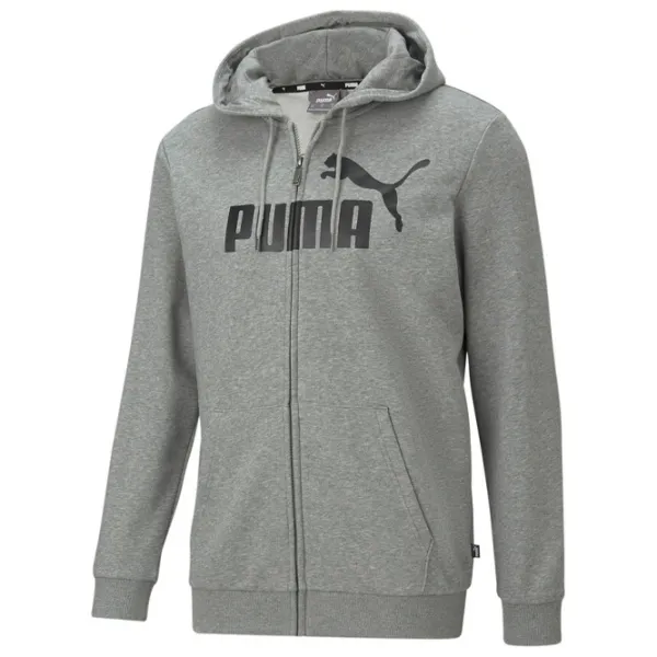 Hanorac pentru bărbați Puma Ess Big Logo Fz Hoodie Tr Gray photo 1