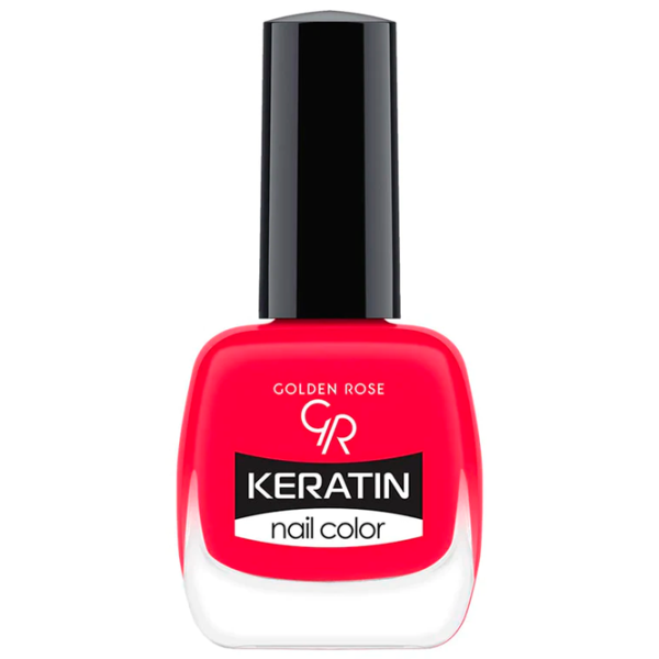 Lac de unghii Golden Rose Keratin Nail Color 10.5 ml/ Red photo 1