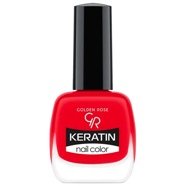 Lac de unghii Golden Rose Keratin Nail Color 10.5 ml/ Red photo 1