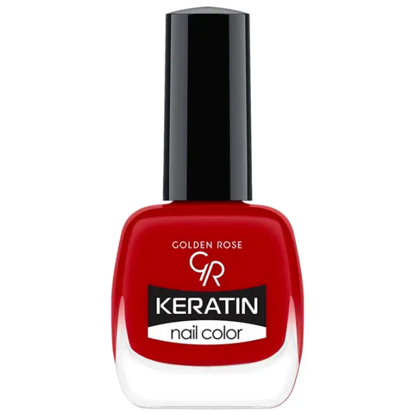 Lac de unghii Golden Rose Keratin Nail Color 10.5 ml/ Red photo 1
